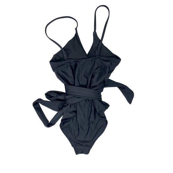 Aerie Wrap One Piece Swimsuit Black M - Picture 4 of 4